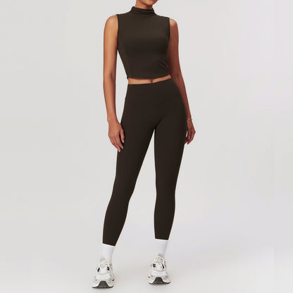 Fitted Active Yoga Set Coffee1