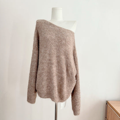 Clidress Off Shoulder Loose Fit Sweater