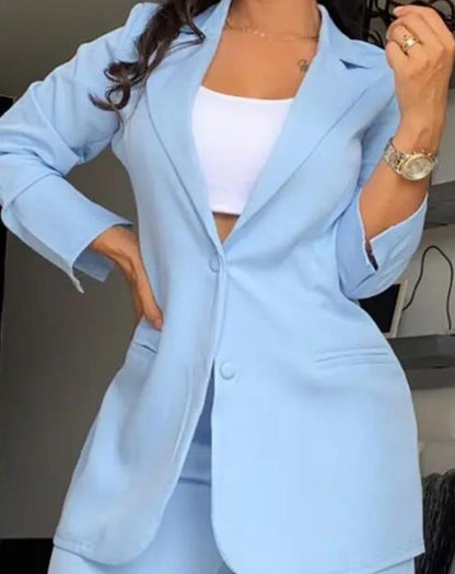 Clidress Chic Split Suit Blazer and Pants 2 Pieces Set