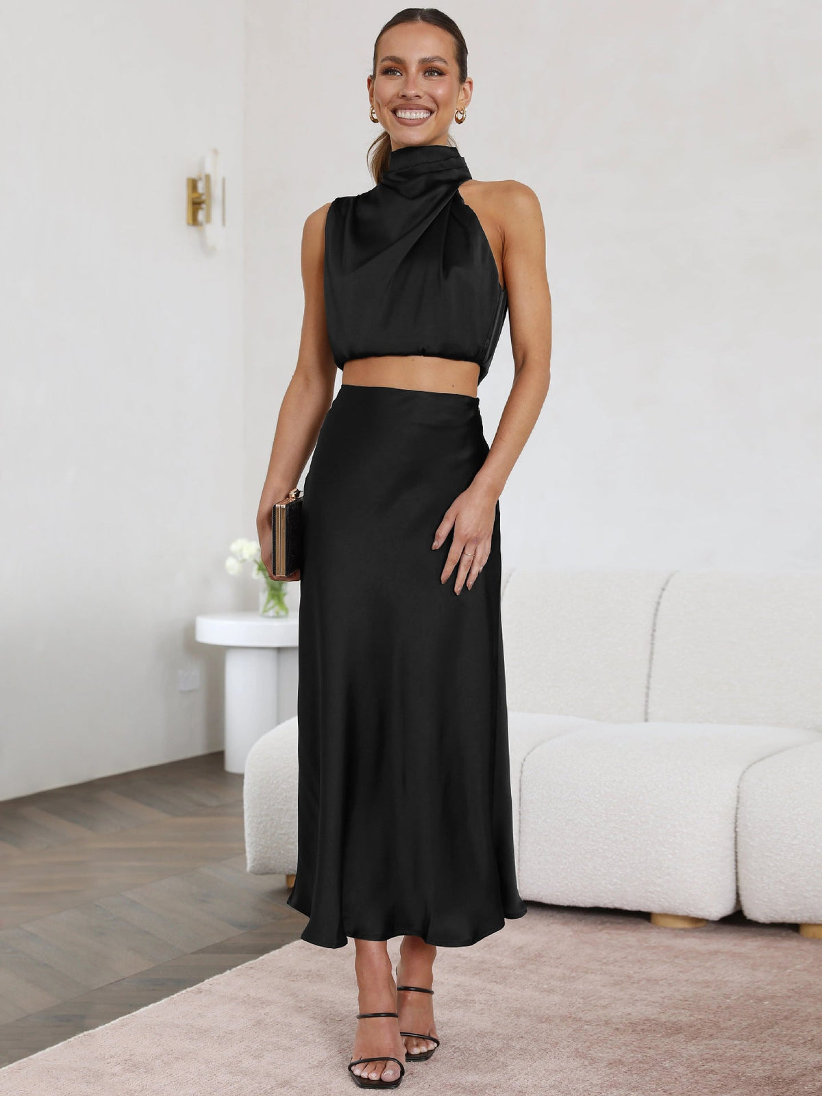 Nisha Two Piece Day to Night Casual Set Black