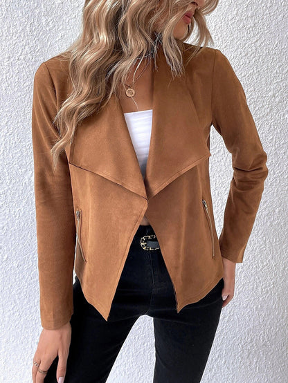 Casual Elegant Blazer Jacket Brown