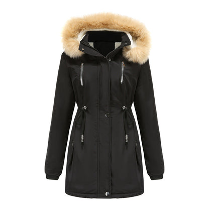 Lambskin Fleece Padded Loose Parkas Black