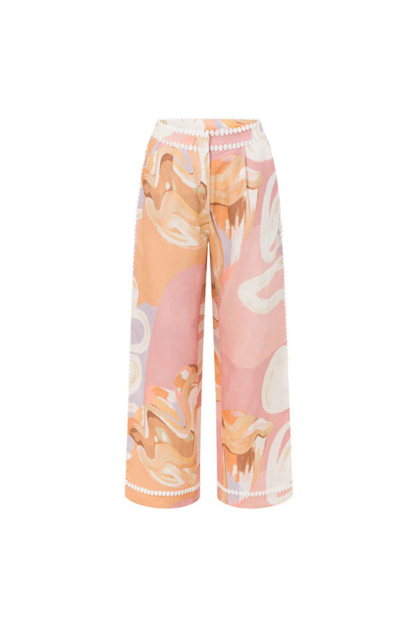 Sleeveless Vest & Pants Printed Set Pants