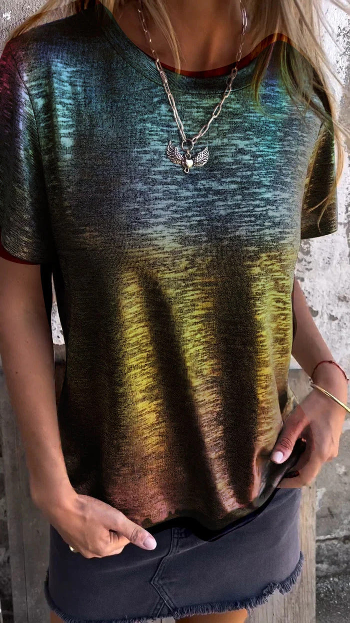 Clidress Silky Soft Metallic Glitter T-shirt