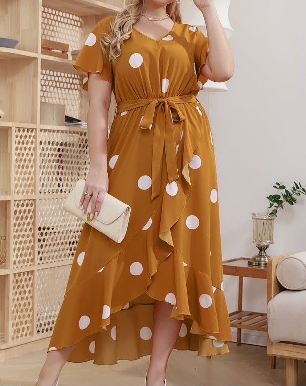 Day to Night Polka Dot Dress Turmeric