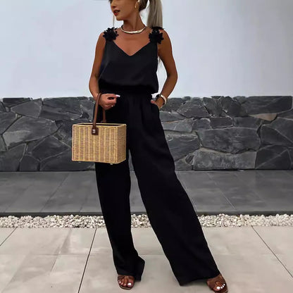 Sleeveless Casual Jumpsuit Black