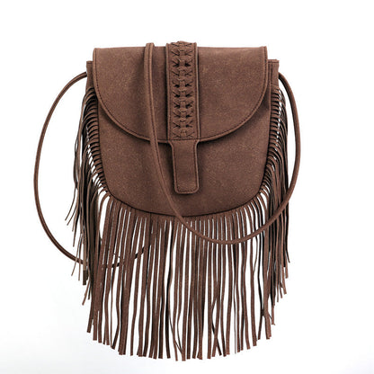 Bohemian Tassel Bag Messenger Bag One Size Brown1