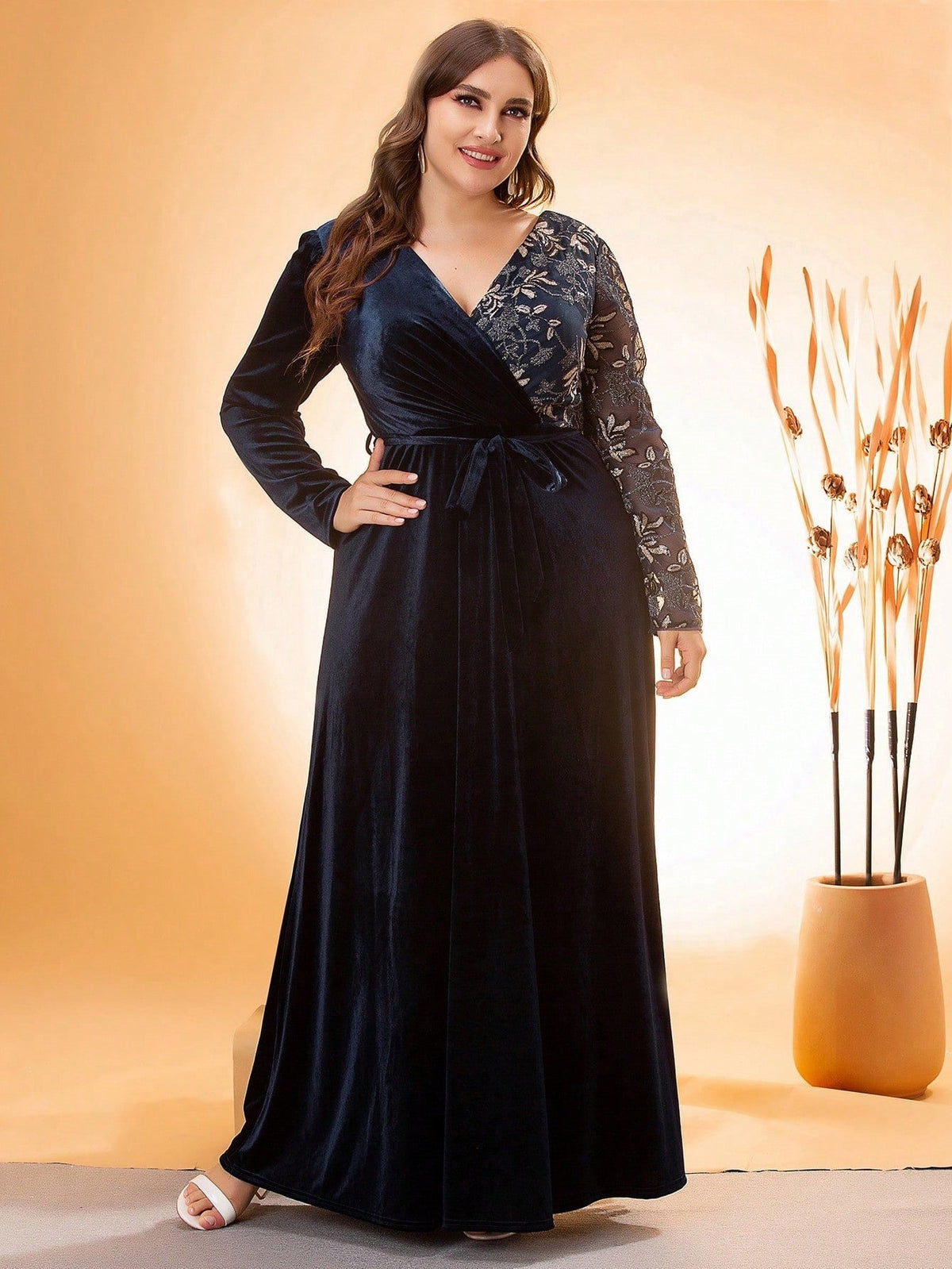 Plus Size V neck Evening Dress Cocktail Ball Formal Dress Multi
