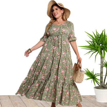 Casual Bohemian Print Loose Dress