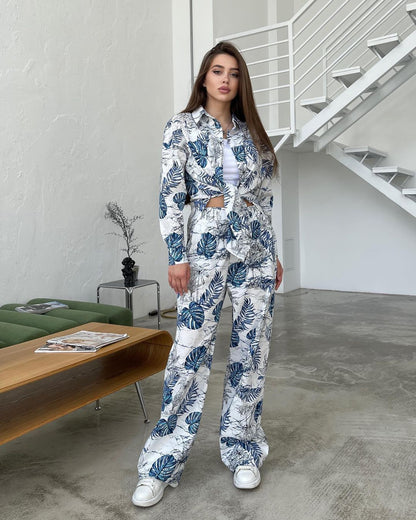 Printed Relaxed Fit Casual Set Printed