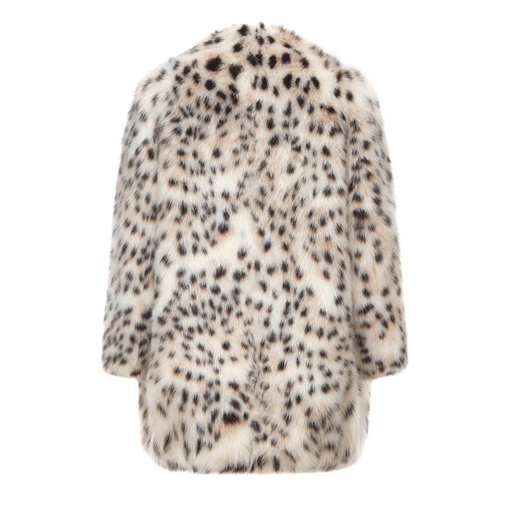 Faux Fur Tigercat Loose Trench Coat