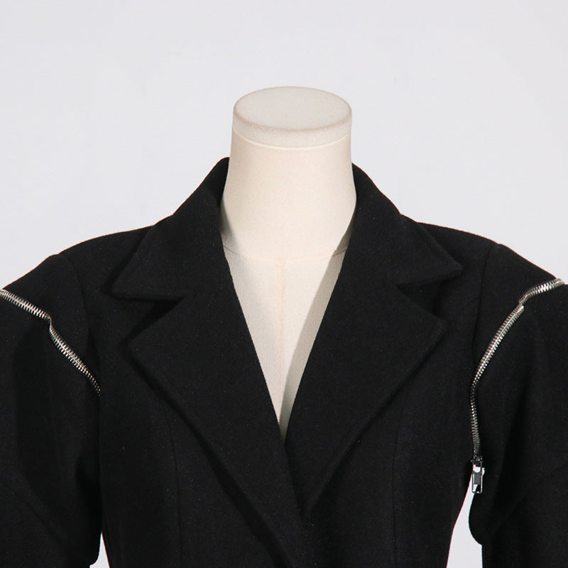 Zipper Asymmetric High-Grade Blazer