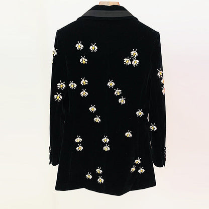 Emeblished Velvet Blazer