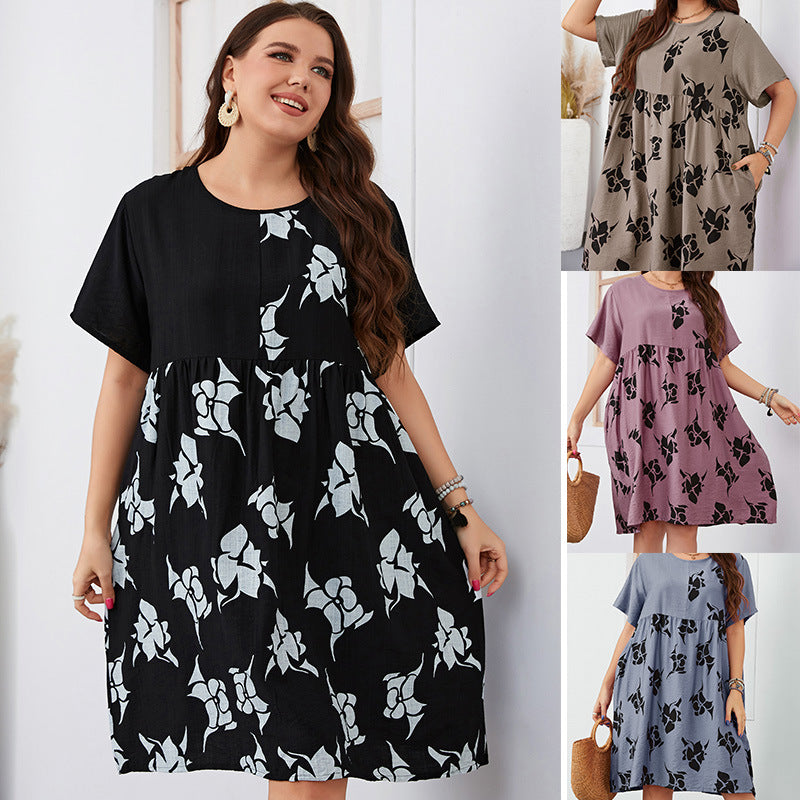 Plus Size Midi Casual Dress