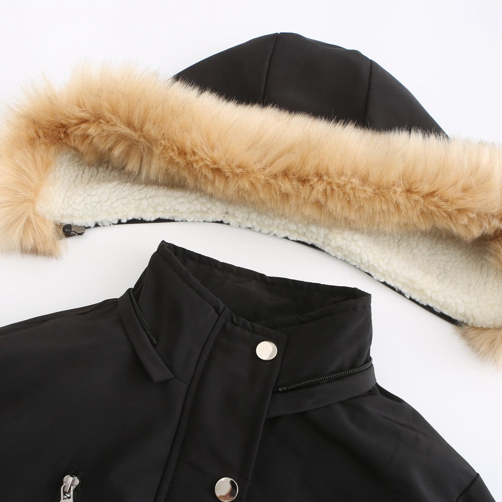 Lambskin Fleece Padded Loose Parkas