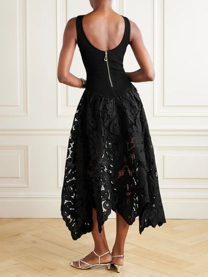 Clidress Sleeveless Lace Maxi Dress