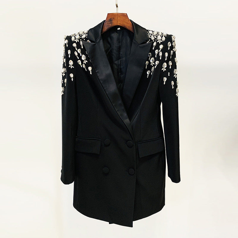 Slim Fit Embellished Blazer Black