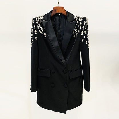 Slim Fit Embellished Blazer Black