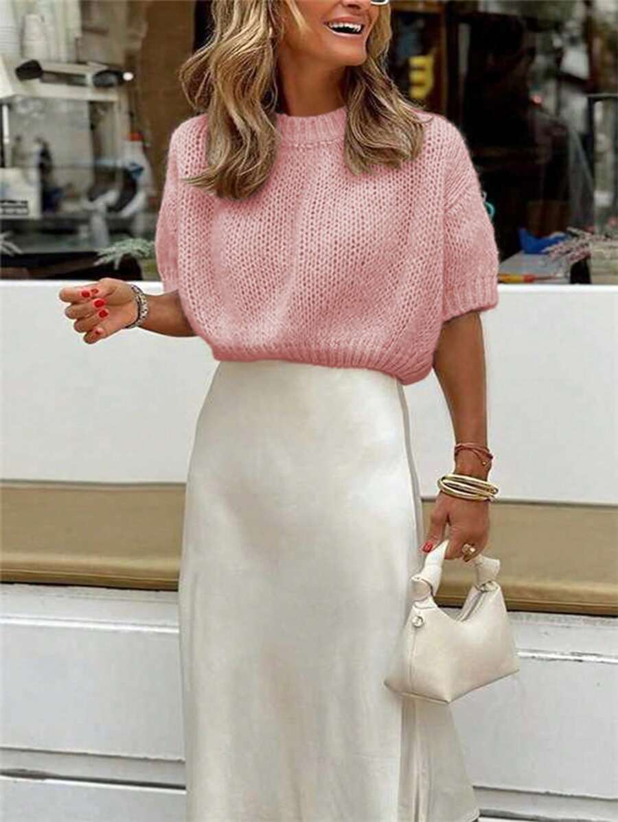 Clidress O Neck Knitting Sweater Top