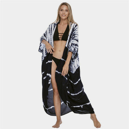 Sexy Beach Cardigan Cover Up One Size Blue and White