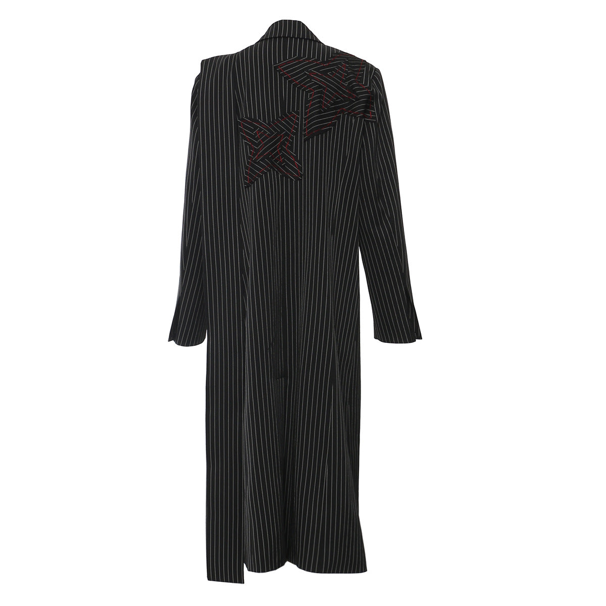 Striped Floral Long Blazer Coat