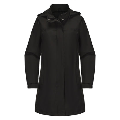 Solid Color Long Sleeve Windbreaker Coat Black