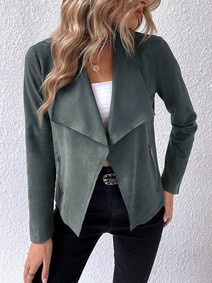 Casual Elegant Blazer Jacket Army Green