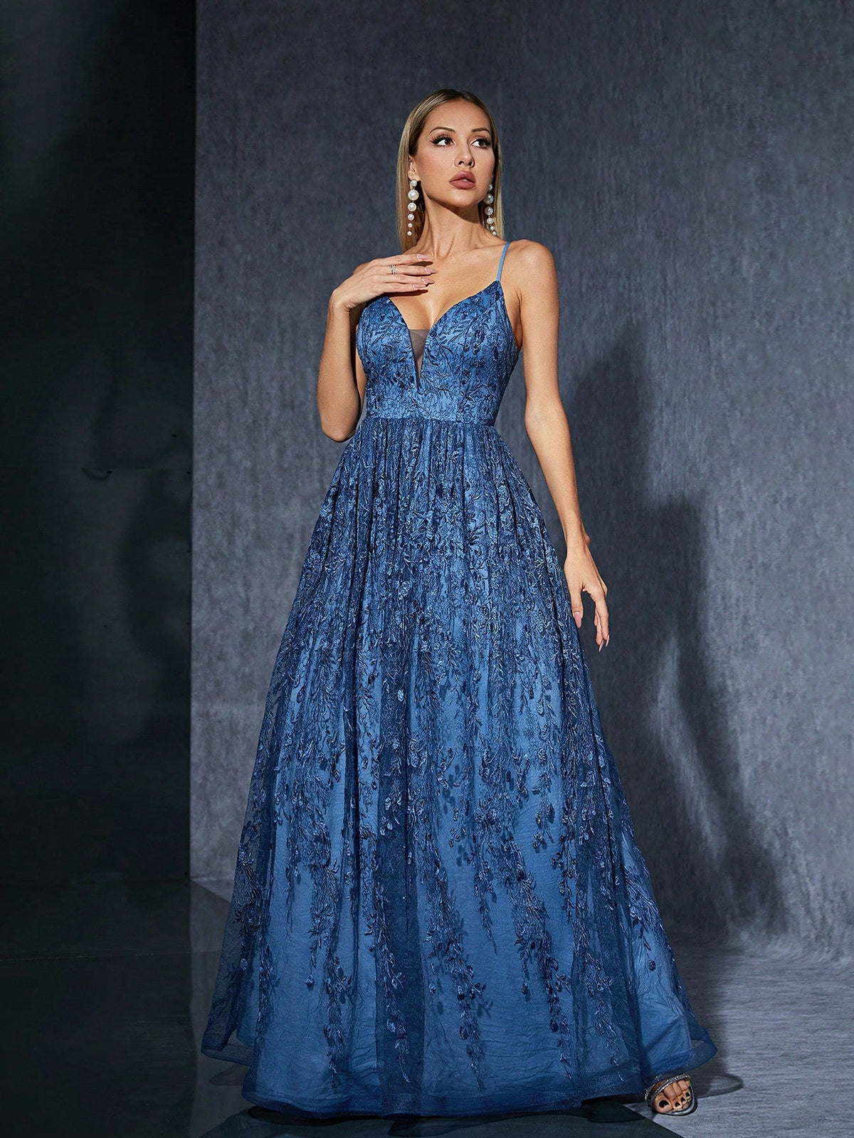 Elegant Formal A Line Ball Gown Blue