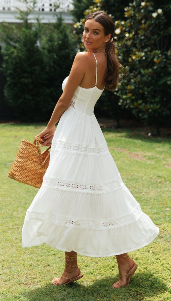 White Day to Night Midi Dress