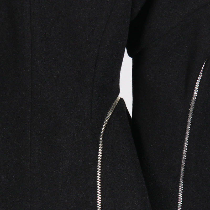 Zipper Asymmetric High-Grade Blazer