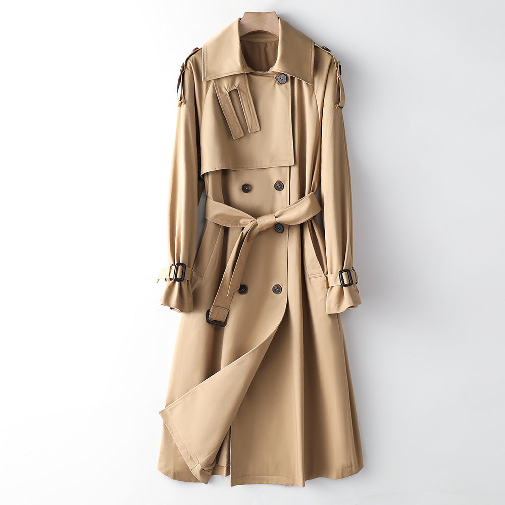 Overknee Slimming Trench Coat Khaki