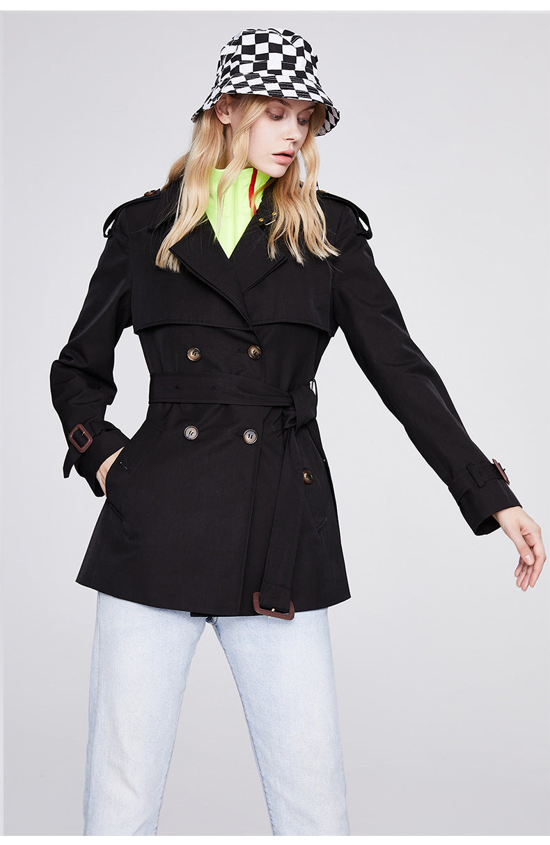 Double Breasted Short Trench Coat