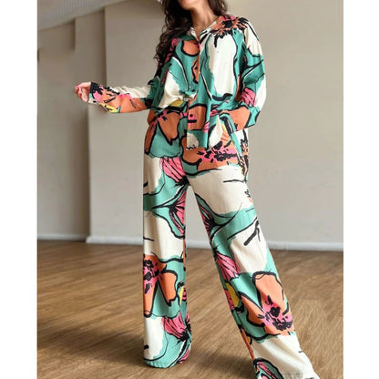 High Waist Wide Leg Pants Set Set