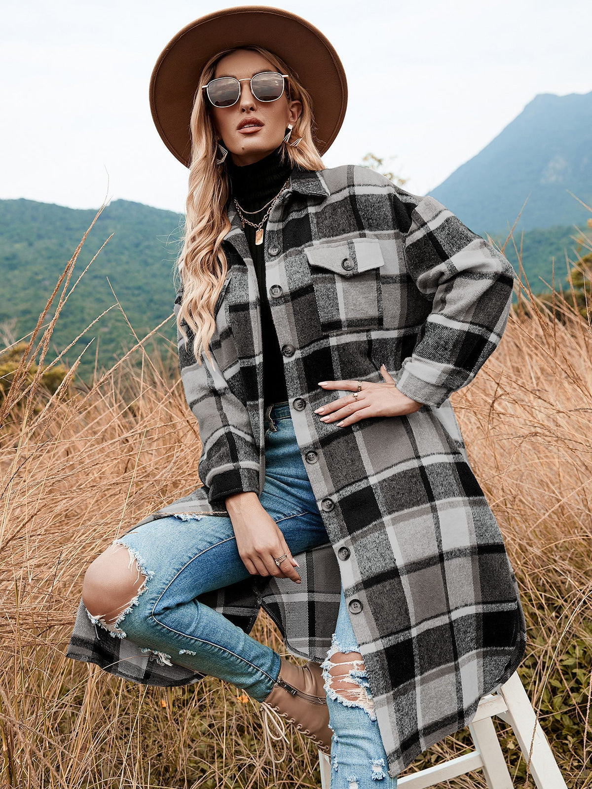 Plaid Long Coat
