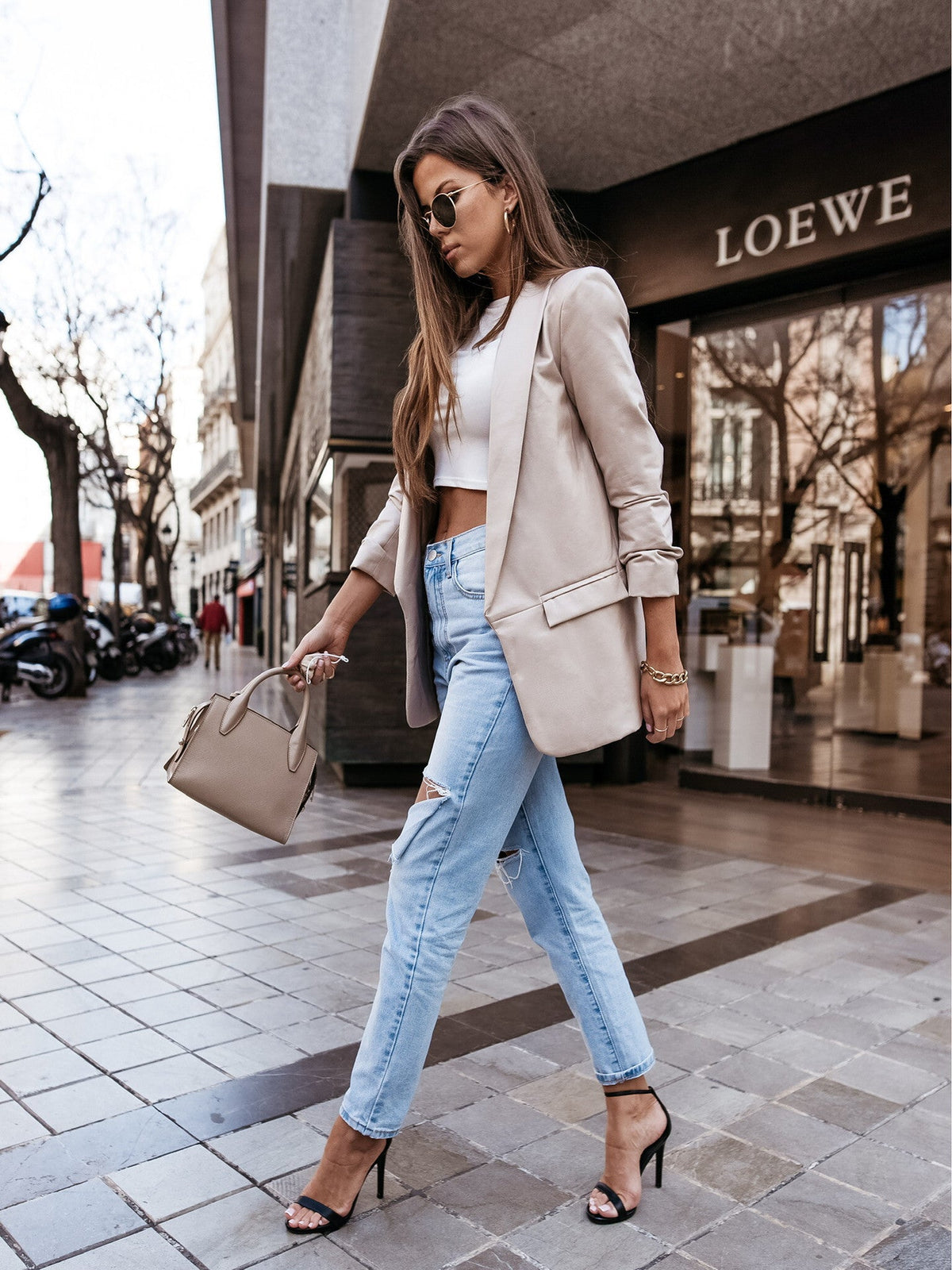 Leather Loose Blazer Coat