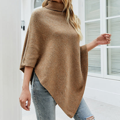 Solid Color Turtle Neck Shawl