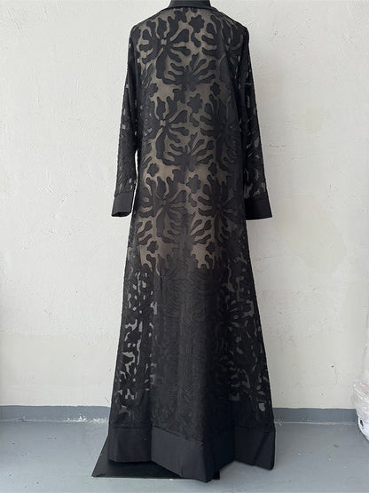Hollow Out Casual Trench Coat