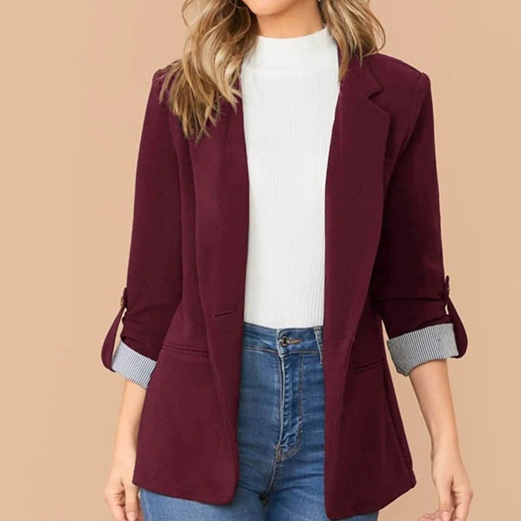 Elegant Versatile Blazer Burgundy