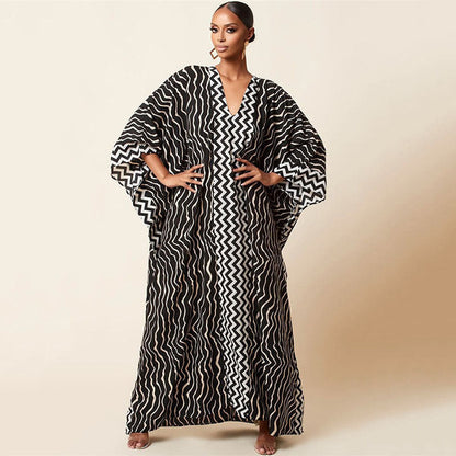 Zebra Print Beach Cover-up Oversized Size Length Gown Sun Protection Shirt Bikini Cover