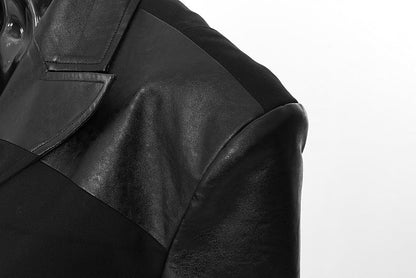 Plaid Leather Trench Coat