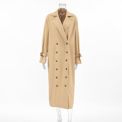 Khaki Double Breasted Trench Coat Khaki