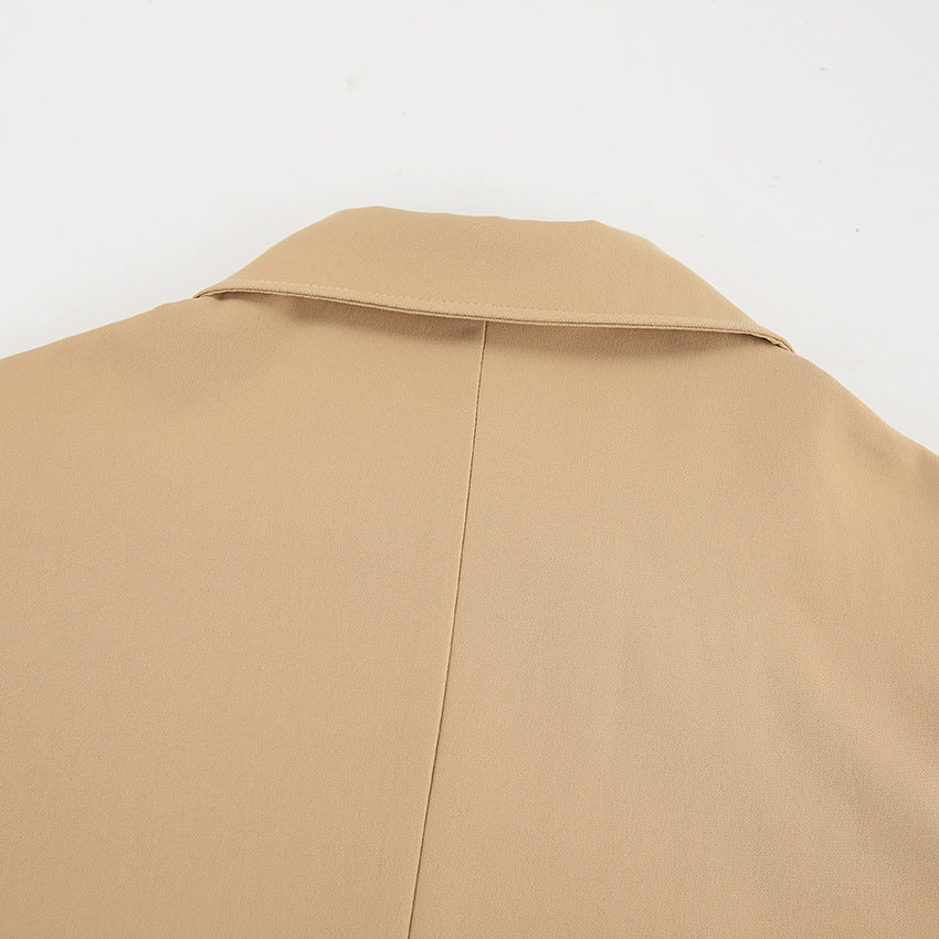 Khaki Double Breasted Trench Coat