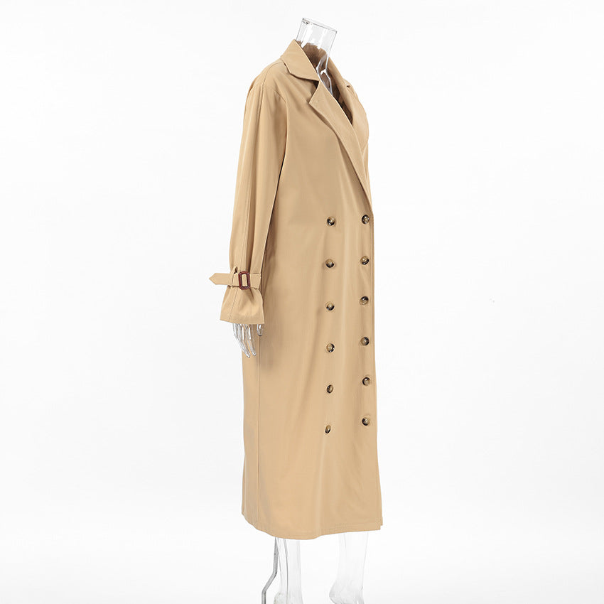 Khaki Double Breasted Trench Coat