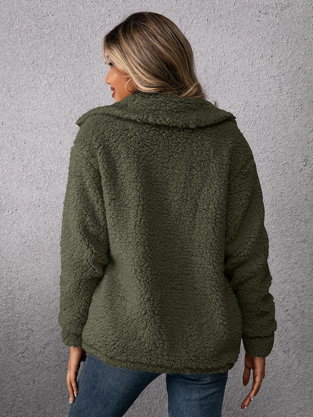 Plush Lamb Wool Trench Coat Jacket