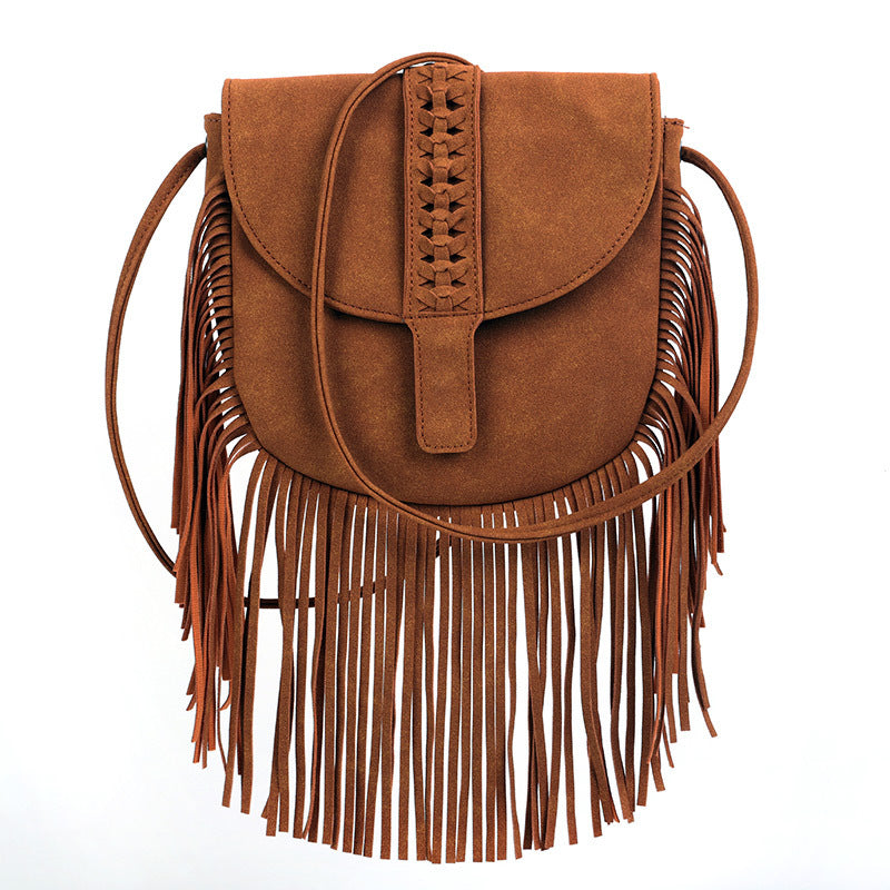 Bohemian Tassel Bag Messenger Bag One Size Brown
