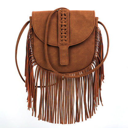 Bohemian Tassel Bag Messenger Bag One Size Brown