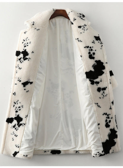 Wool Faux Fur Loose Trench Coat