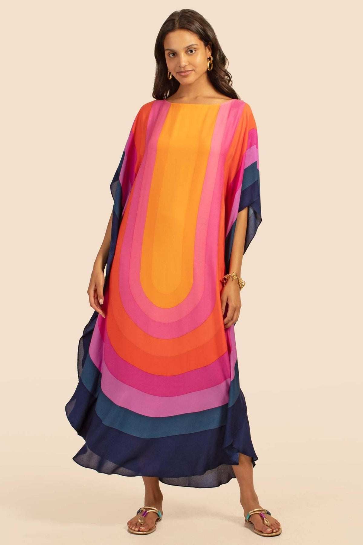Stella Printed Kaftans One Size Middle Yellow