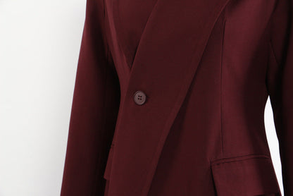 Angola Red Mid-Length Blazer Trench Coat