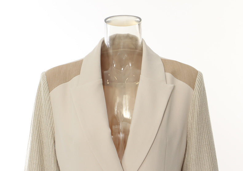 Color Contrast Patchwork Trench Coat